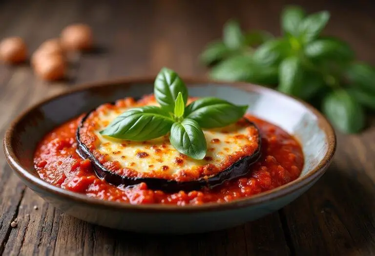 Finished Baked Eggplant Parmesan, golden and delicious, perfect for a comforting meal.