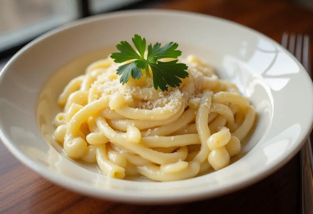 Delicious Cauliflower Alfredo pasta served, showcasing a creamy and healthy alternative.