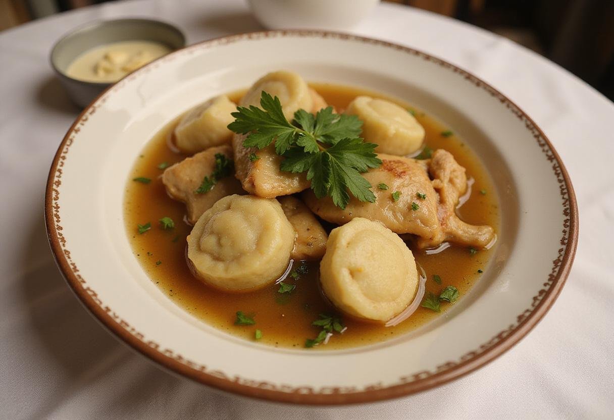 Delicious and comforting Bisquick chicken and dumplings served in a bowl, perfect comfort food.