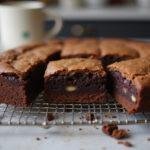 Delicious black bean brownie treats freshly baked, highlighting the rich chocolate flavor and moist texture of this healthy dessert.