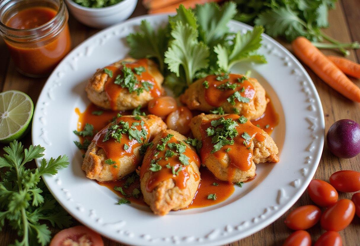 Delicious dishes served with fiery fresh hot sauce, highlighting the essence of a hot sauce recipe.