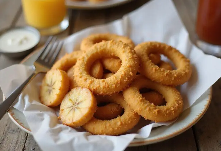 Deliciously crispy banana pepper rings in an attractive display, emphasizing their taste and healthy aspects as a perfect snack or appetizer.