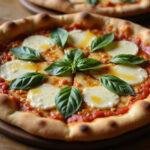 Delicious Imperial Italian pizza feast displayed on a wooden table, showcasing perfect crust, melted cheese, and fresh toppings for a delightful meal.