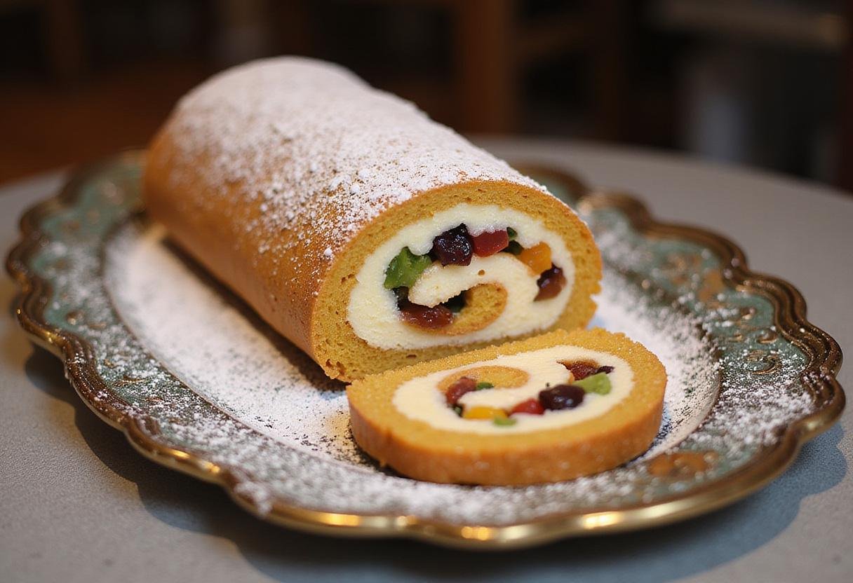 Exquisite jelly roll cincinnati treat, highlighting the delicious filling and powdered sugar topping in a delightful presentation.