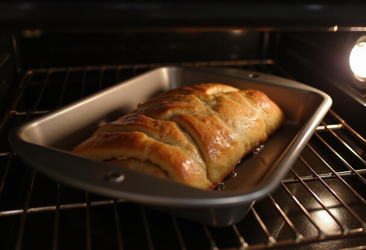 Baking jelly roll seattle, illustrating the cake rising beautifully in the oven.