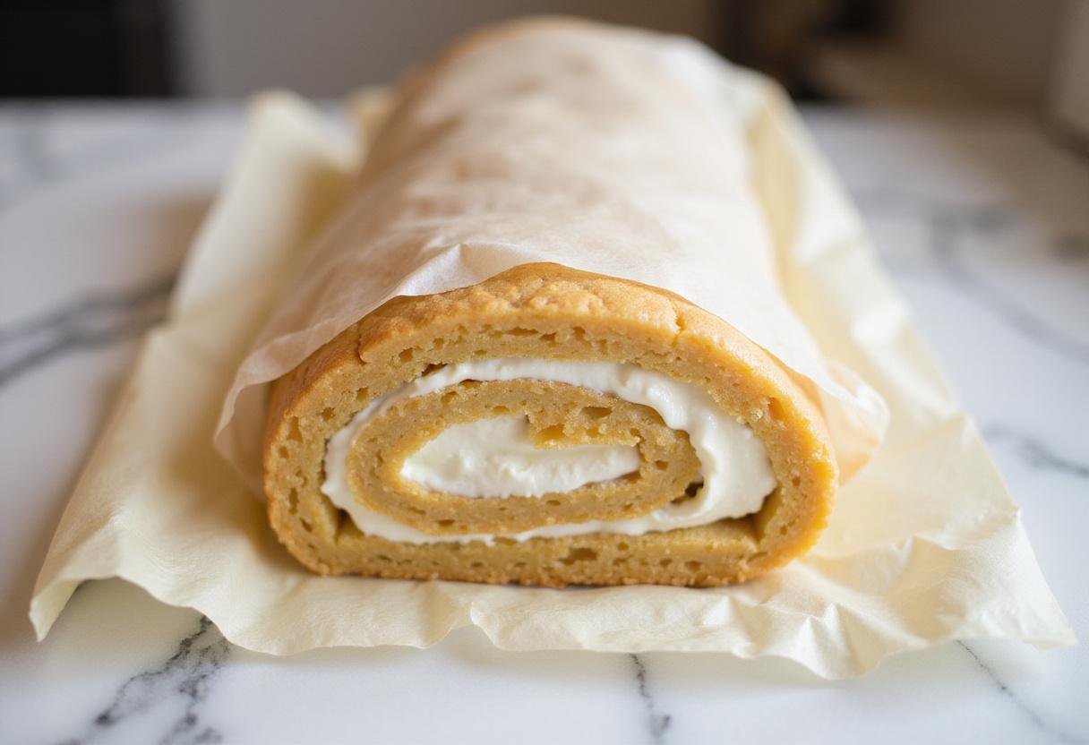 Unrolling jelly roll st louis, detailing the process of preparing the cake for filling.
