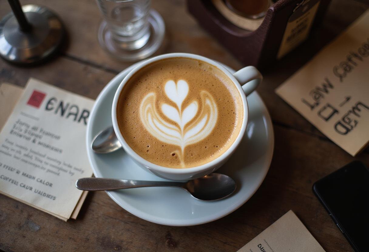 Beautifully crafted latte art on John Brown coffee, showcasing the artistry involved in creating the perfect cup.