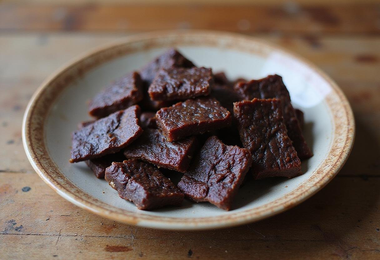 Delicious finished leanest healthy beef jerky, highlighting its rich flavor and perfect texture for the healthiest beef jerky snacking.