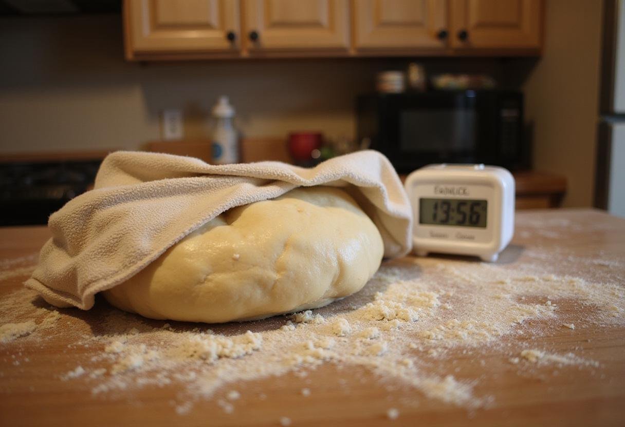 Dough for light rye bread resting to rise, emphasizing the importance of fermentation for optimal rye bread calories.