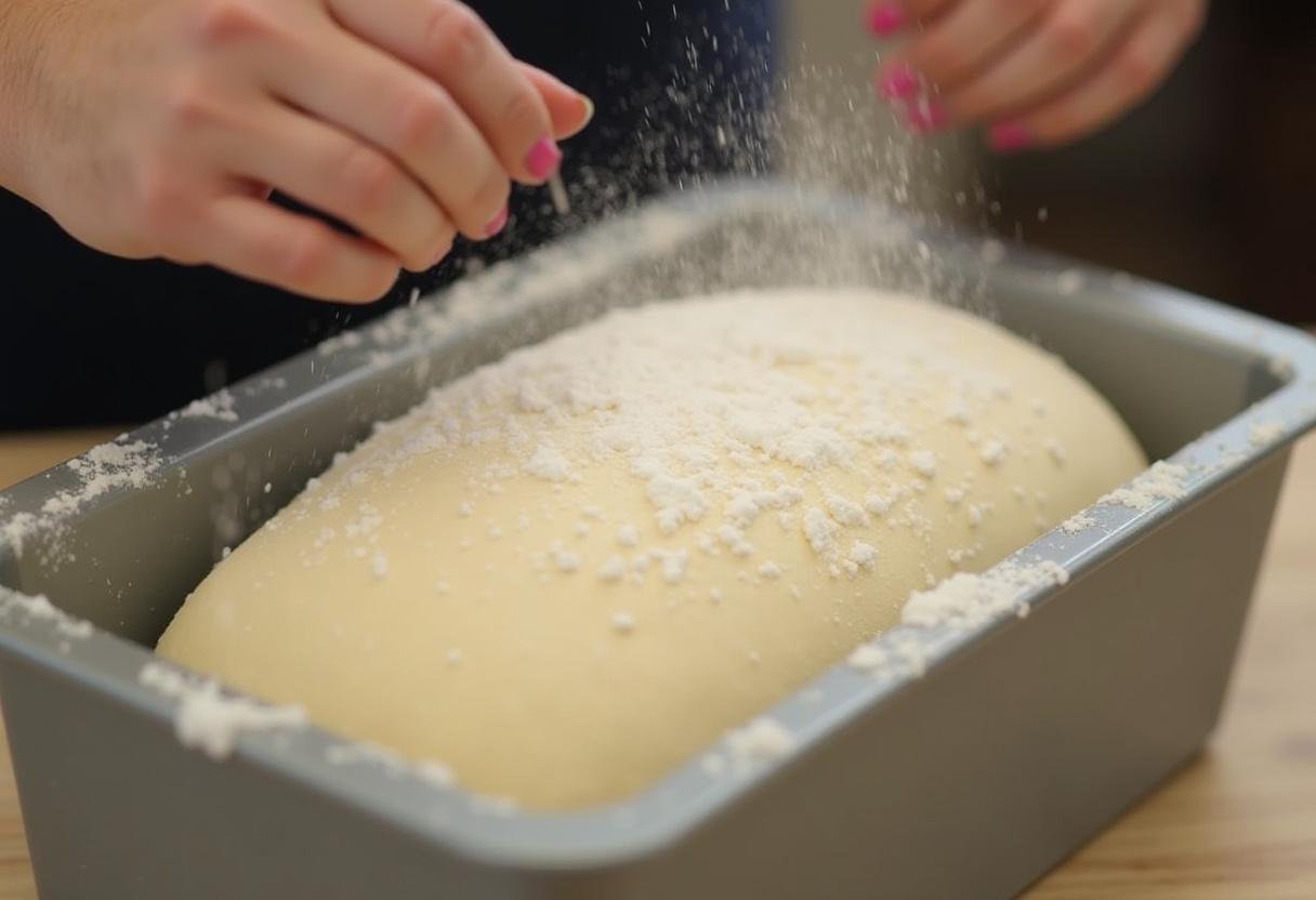 Shaping the risen dough into a loaf for baking light rye bread, highlighting nutritious aspects of rye bread and its health benefits.