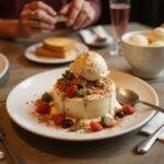 A stunning display of a melted ice cream dream dessert, showcasing its deliciousness and inviting viewers to indulge in this delightful treat.