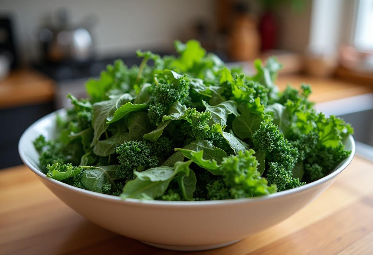 Fresh power greens in a bowl, ready for a Nourishing Power Greens Salad.