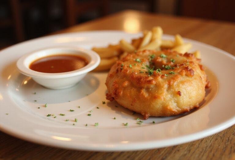 Final presentation of Outback Bloomin' Onion Sauce with a blooming onion, beautifully styled and garnished for a delicious appetizer experience.