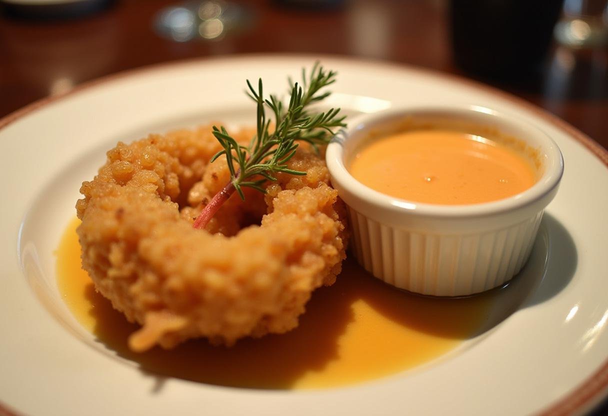 Final presentation of Outback Bloomin' Onion Sauce with a blooming onion, beautifully styled and garnished for a delicious appetizer experience.