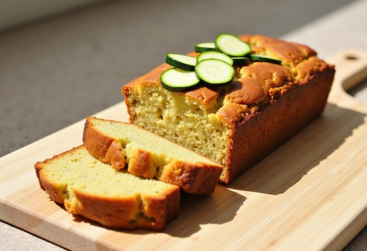 Finished Paleo Zucchini Bread sliced and presented, showcasing a healthy baking alternative.