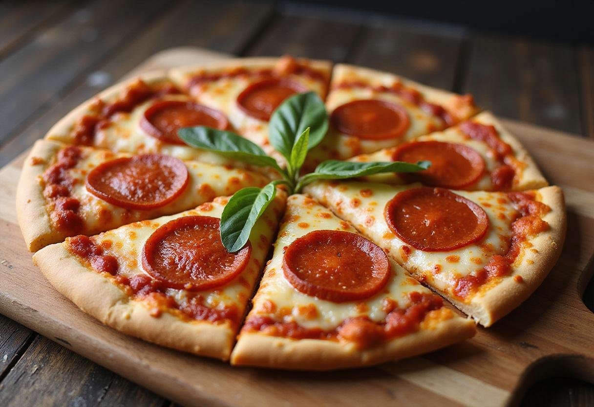 Final presentation of a perfect pepperoni pizza for National Pepperoni Pizza Day 2024 deals, ready to be enjoyed and shared.