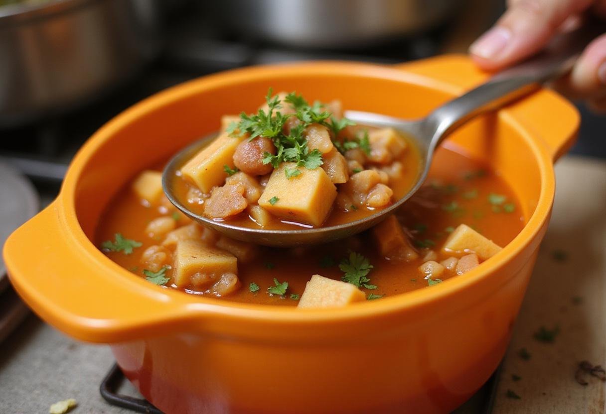 Serving a delicious bowl of busy day soup for a quick and easy meal solution.
