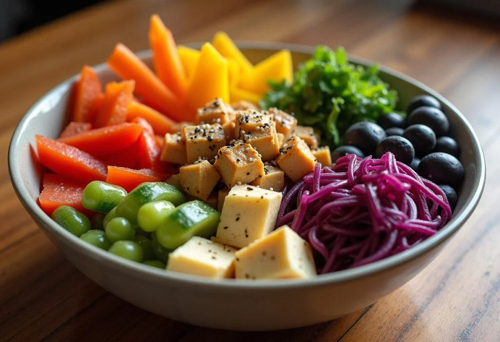 Final Rainbow Veggie & Tofu Bowl, vibrant and healthy, ready to enjoy.