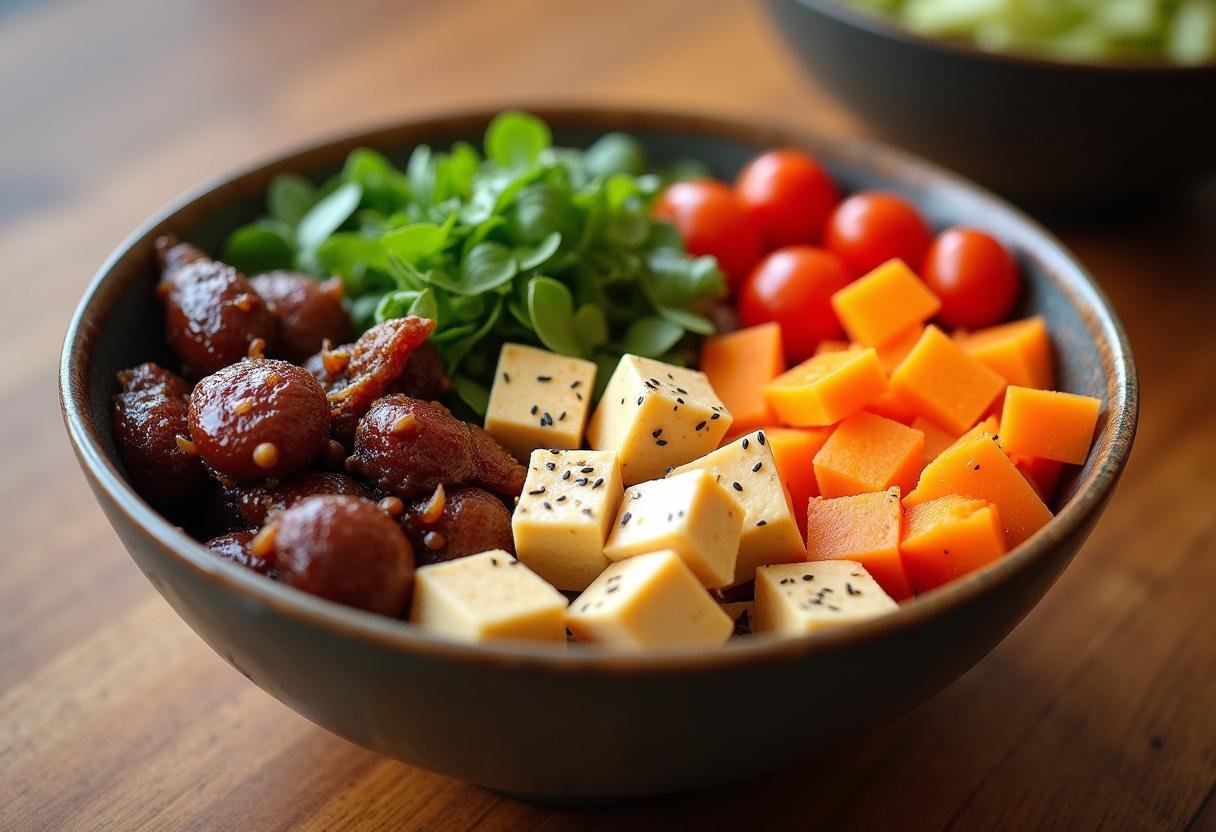 Final Rainbow Veggie & Tofu Bowl, vibrant and healthy, ready to enjoy.