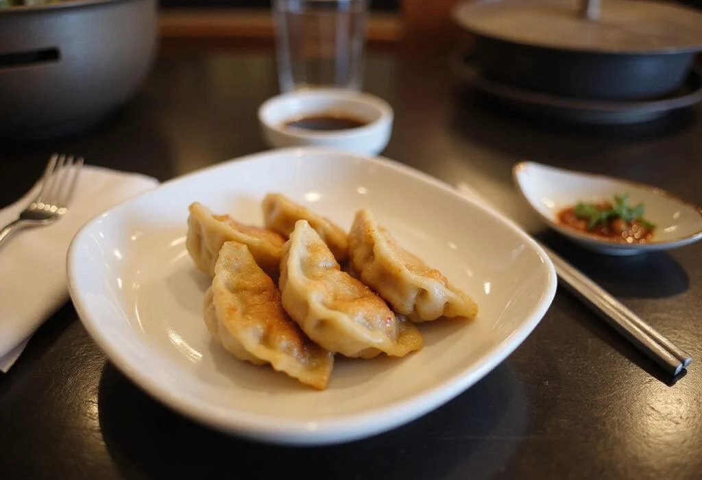 Deliciously presented savory steamed Japanese dumplings, showcasing a traditional gyoza recipe ready to enjoy.