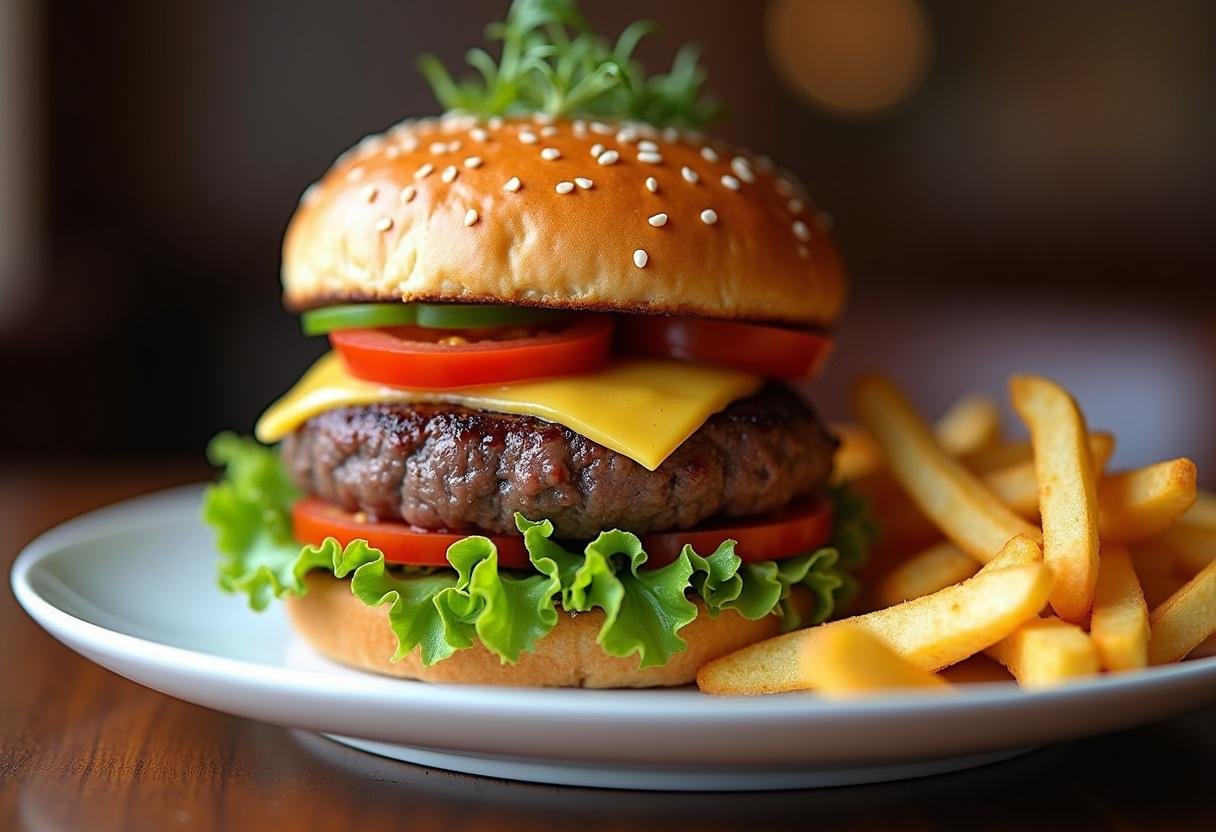 Deliciously assembled savory wild venison burger ready to serve, showcasing the ultimate venison burger recipe on the table.