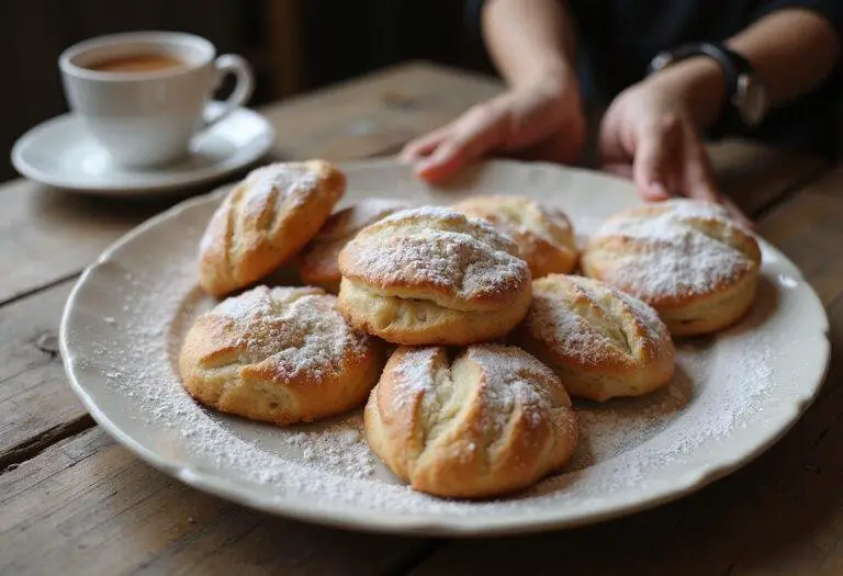 A tempting platter of soft pastries, showcasing the final result of soft pastry perfection with a charming tea setting.