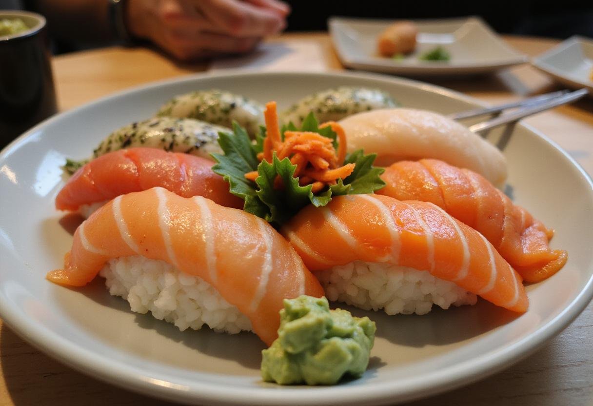 Serving sushi do, a vibrant platter showcasing the art of sushi making with fresh ingredients.