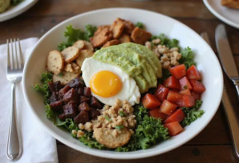 Final presentation of a Sweetgreen Harvest Bowl recipe with fresh ingredients, perfect for a nutritious and satisfying meal.