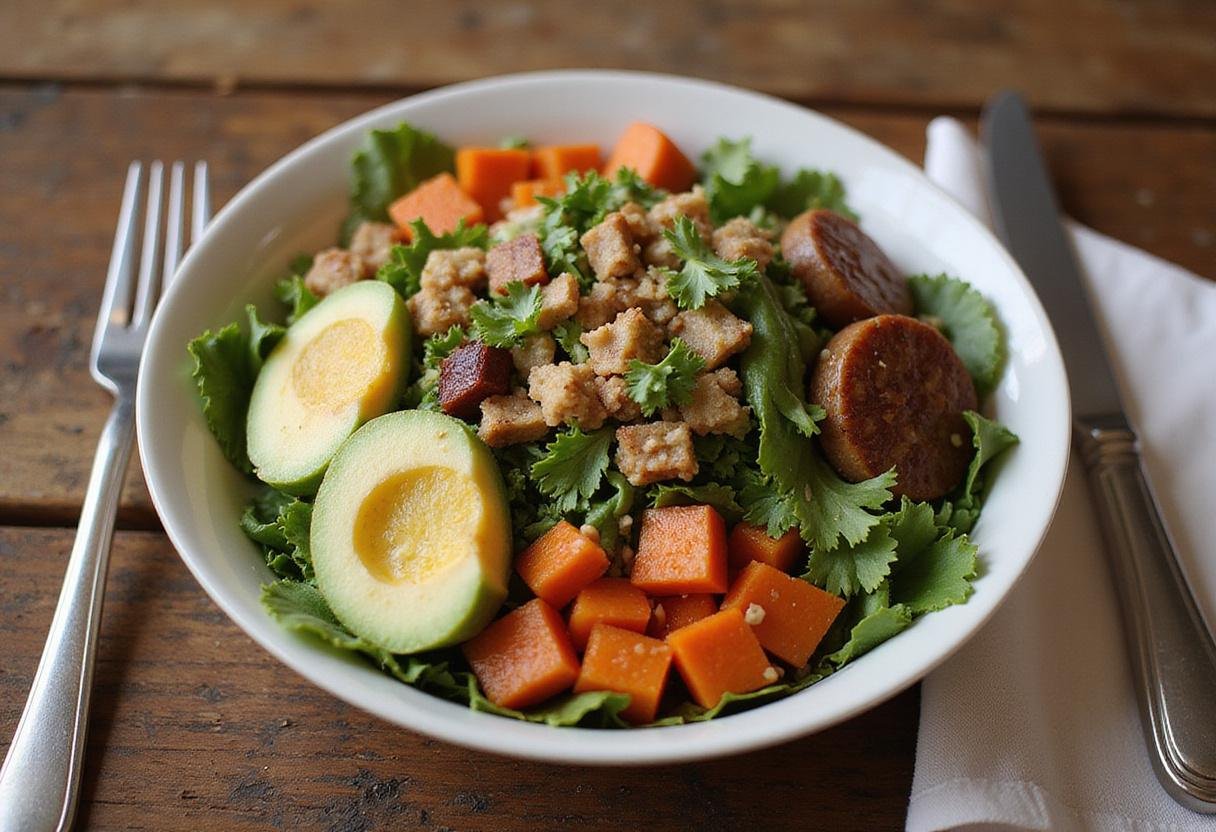 Final presentation of a Sweetgreen Harvest Bowl recipe with fresh ingredients, perfect for a nutritious and satisfying meal.
