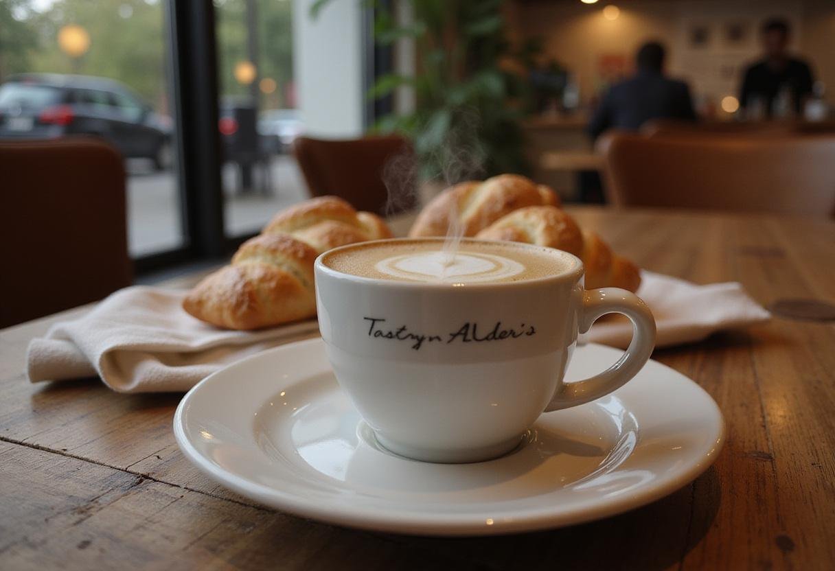 Cozy coffee scene featuring Tasty n Alder's Aromatic Coffee, perfect for coffee lovers seeking a delightful experience.
