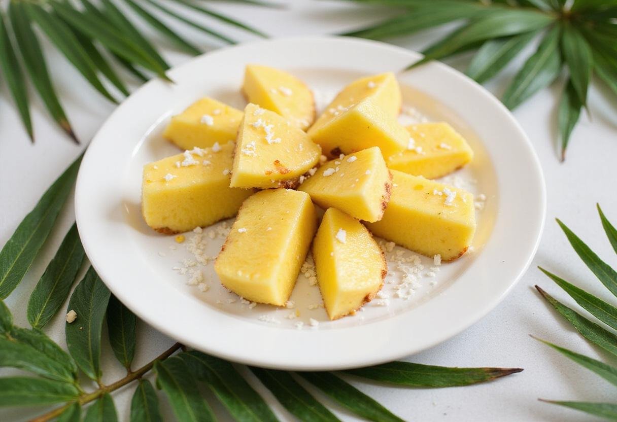 Completed Tropical Pineapple Bliss Bites served on a plate, ideal for summer gatherings, combining vibrant flavors and textures.