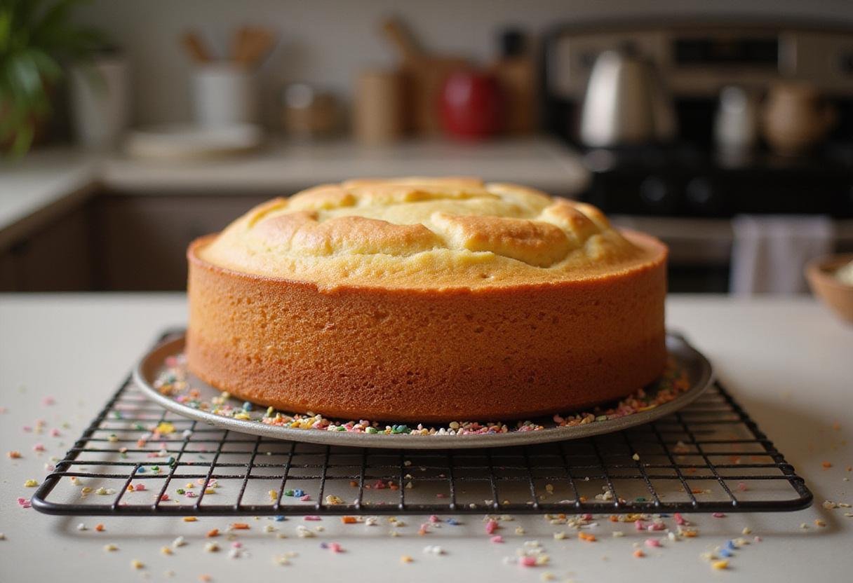 Cooling down a baked cake for the Ultimate Atomic Cake Sensation, a must-try recipe for cake lovers.