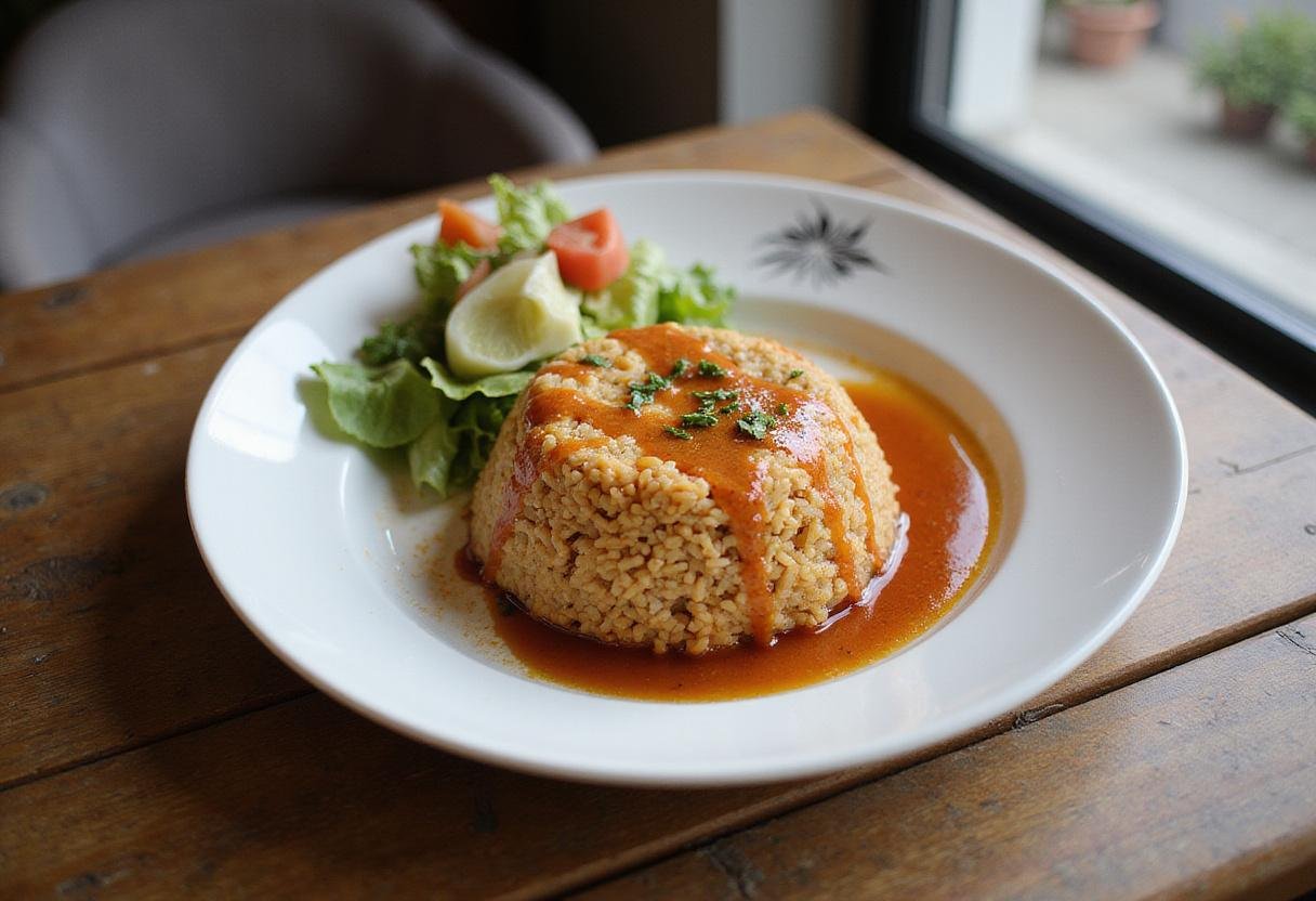 Enjoying the unpolished rice benefits showcased in a delicious and wholesome meal presentation.