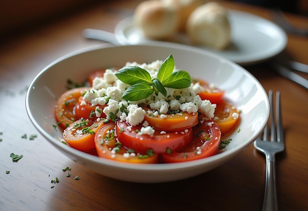 Topping the Whole Grain Goodness Bowl with feta cheese and herbs for added flavor.