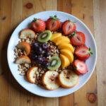 Healthy breakfast with fruits, nuts, and whole grains for natural hormone balancing.