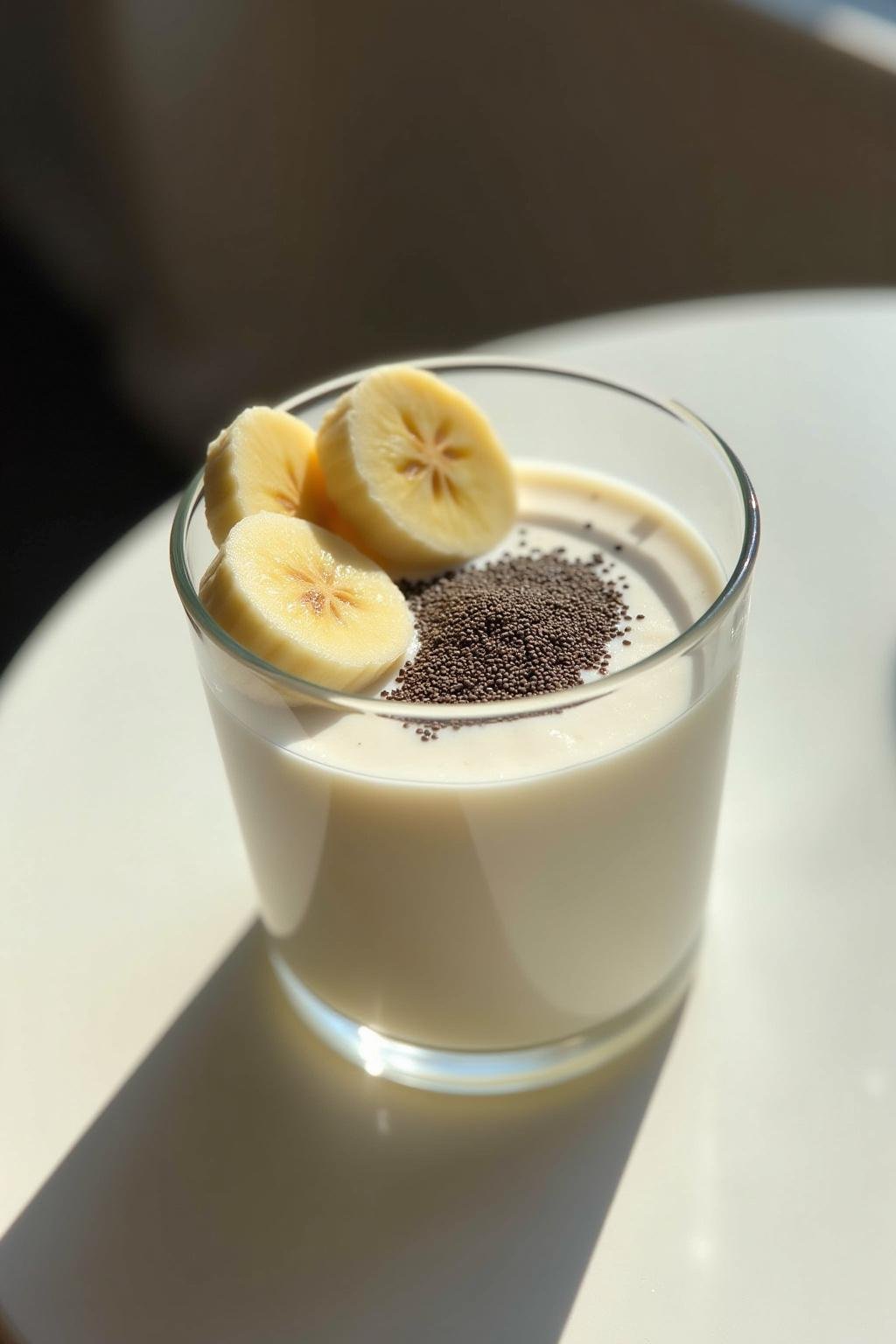 Probiotic yogurt with banana and chia seeds promoting a balanced gut