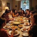 People sharing traditional food together to strengthen relationships