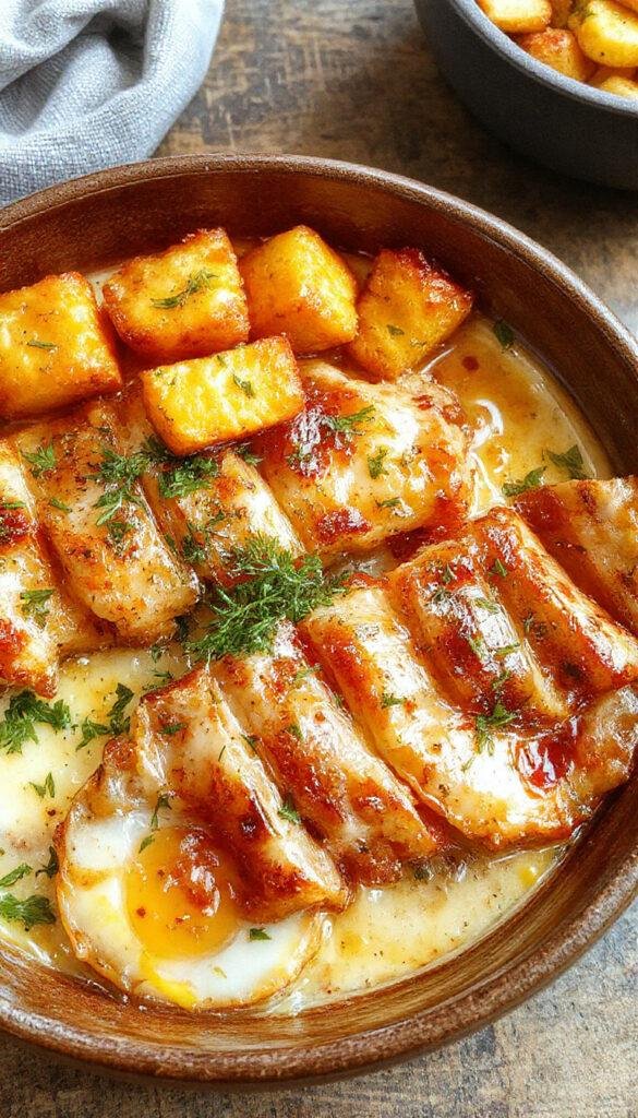 A colorful plate featuring grilled vegetables, crispy chicken, and fresh summer salad for an easy summer dinner.