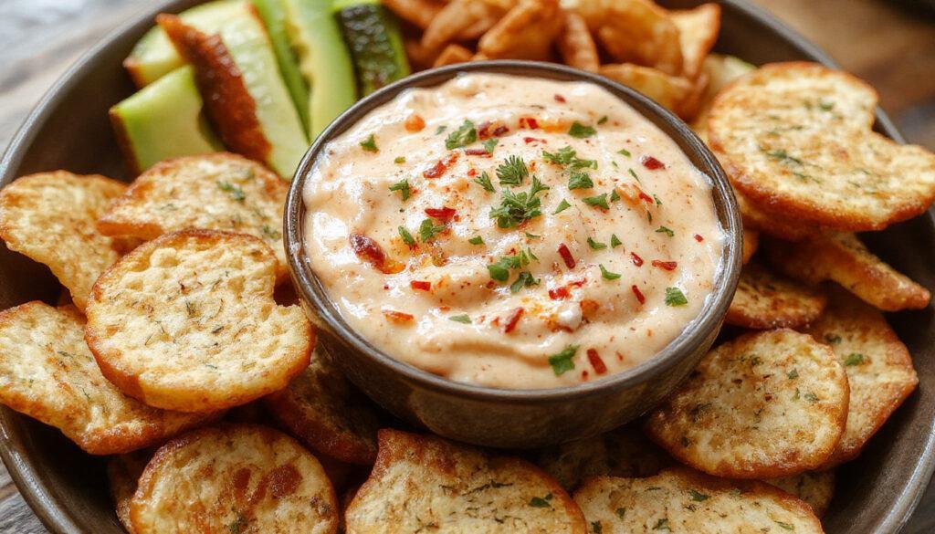A vibrant bowl of Cowboy Caviar Dip featuring a colorful mixture of black beans, corn, cherry tomatoes, red onion, and chopped herbs in a glossy salsa-like consistency, garnished with fresh cilantro and lime wedges on a rustic wooden surface.