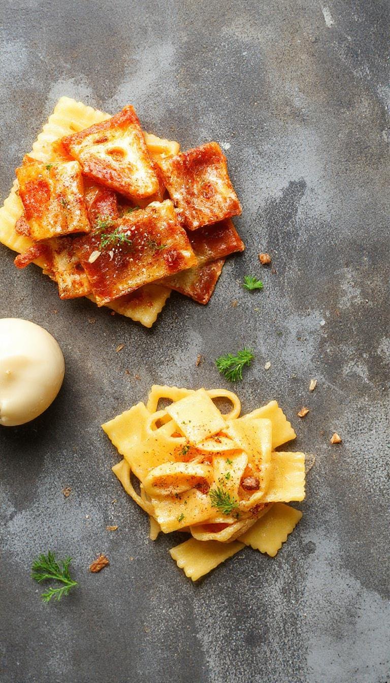 A colorful arrangement of various pasta types like spaghetti, penne, fusilli, and farfalle, showcasing their unique shapes and textures.