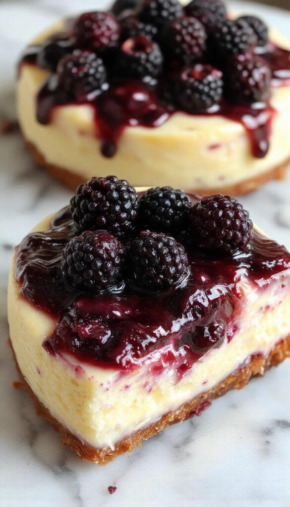 A stunning midnight blue blueberry cheesecake topped with fresh blueberries and a shiny glaze, displayed on a elegant serving platter.