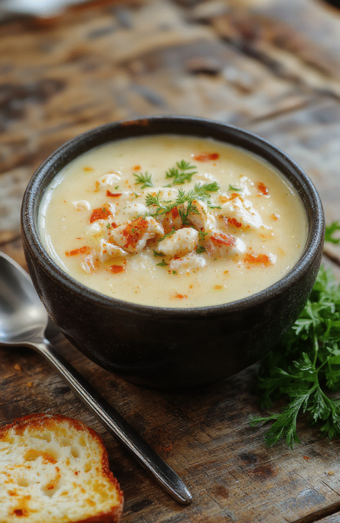 A vibrant bowl of creamy cheesy crack chicken soup garnished with chopped green onions and shredded cheese, surrounded by cooked chicken and melted cheese textures on a rustic wooden table, styled simply with a spoon and fresh herbs, showcasing rich and hearty ingredients.