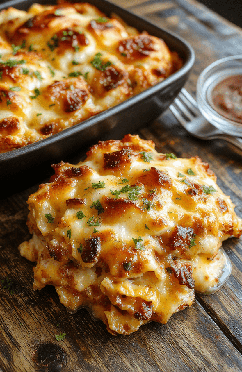 A vibrant plate of Hobo Casserole featuring ground beef, mixed vegetables, and melted cheese, presented on a rustic wooden table with fresh herbs, textured layers, and inviting colors.
