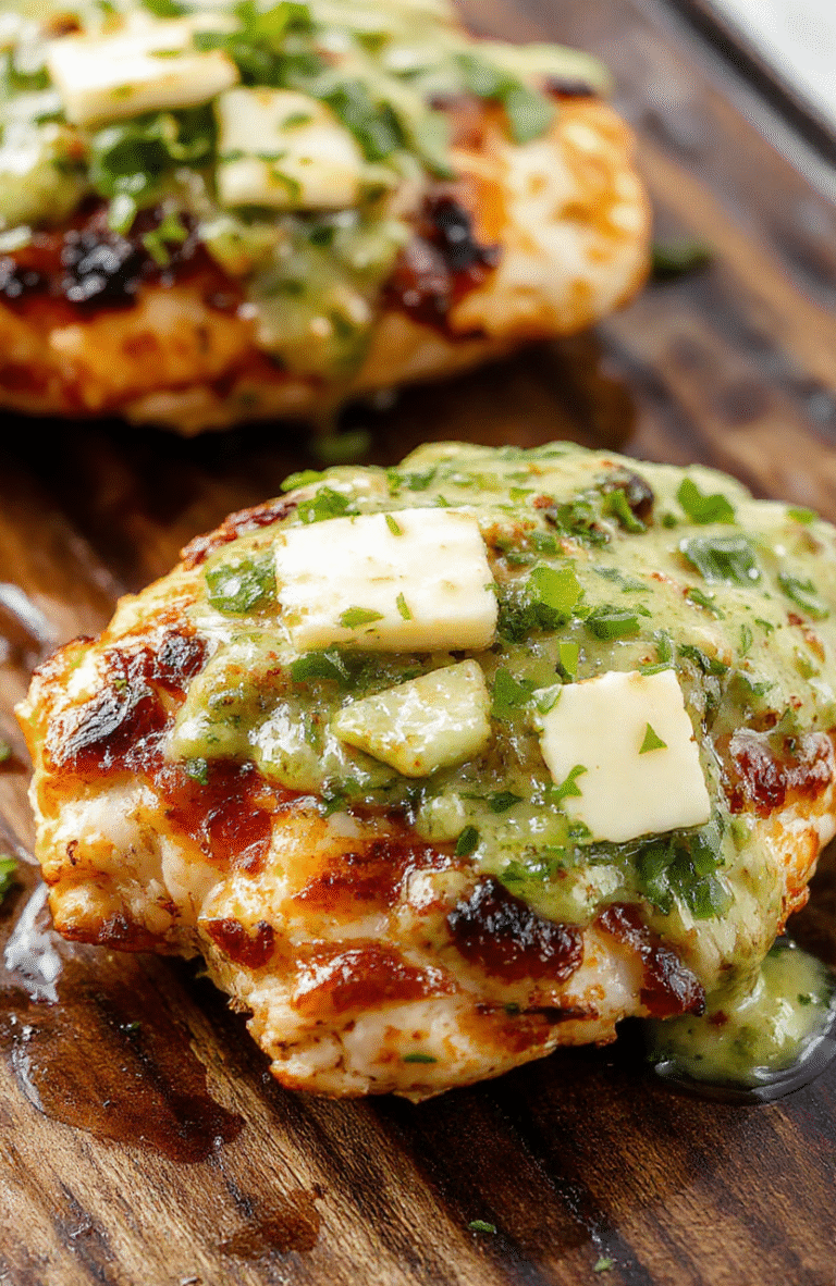 Colorful grilled chicken topped with vibrant green salsa verde and melted pepper jack cheese, plated with fresh cilantro and lime slices, showcasing juicy, slightly charred texture, with a rustic wooden background.