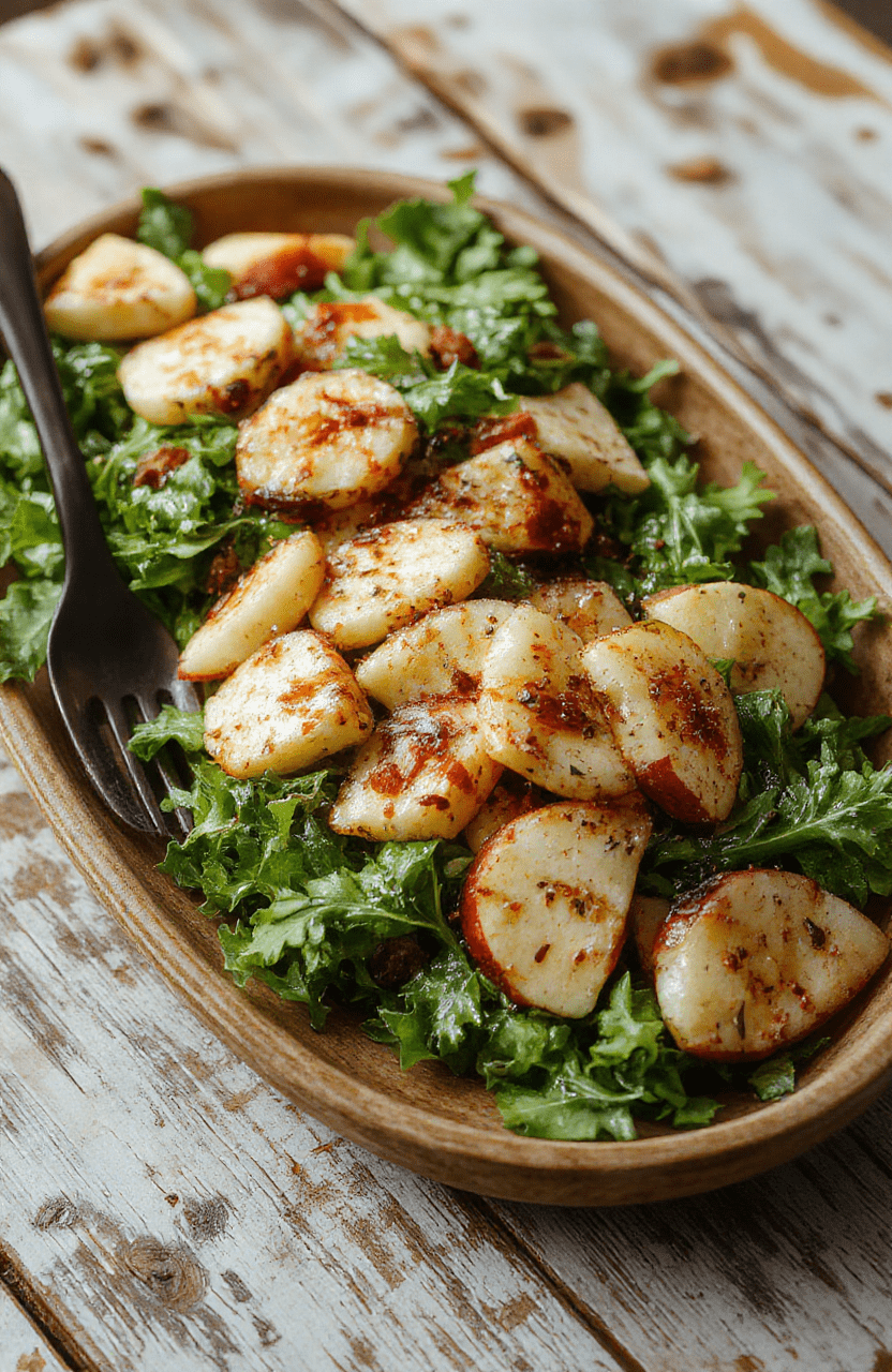A vibrant salad featuring fresh green arugula leaves topped with thinly sliced crisp apples, toasted walnuts, and crumbled feta cheese. The salad is drizzled with a light vinaigrette, styled on a rustic wooden table with natural daylight highlighting the colorful ingredients, creating an inviting and healthy feel.