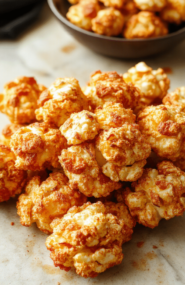 Golden crispy popcorn chicken served on a rustic white plate, garnished with fresh parsley. The chicken pieces are coated with crunchy popcorn coating, showing textures of crispy exterior and tender inside, set against a neutral background with soft natural daylight highlighting the golden color and tempting appeal.