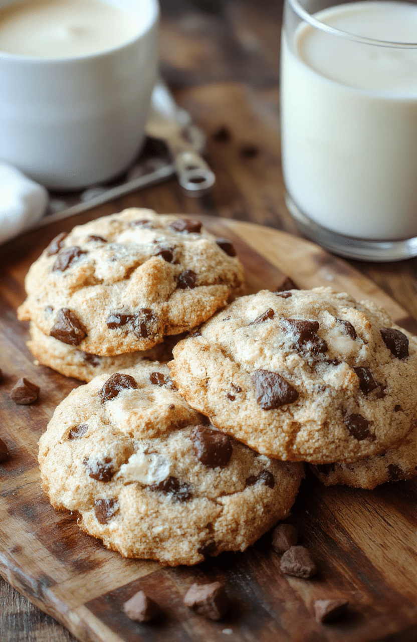 A close-up of crumble-topped coffee cake cookies arranged on a rustic wooden plate, showcasing golden-brown crust and crumb topping, with a mug of coffee in the background, soft natural light highlighting the textures and inviting appearance.