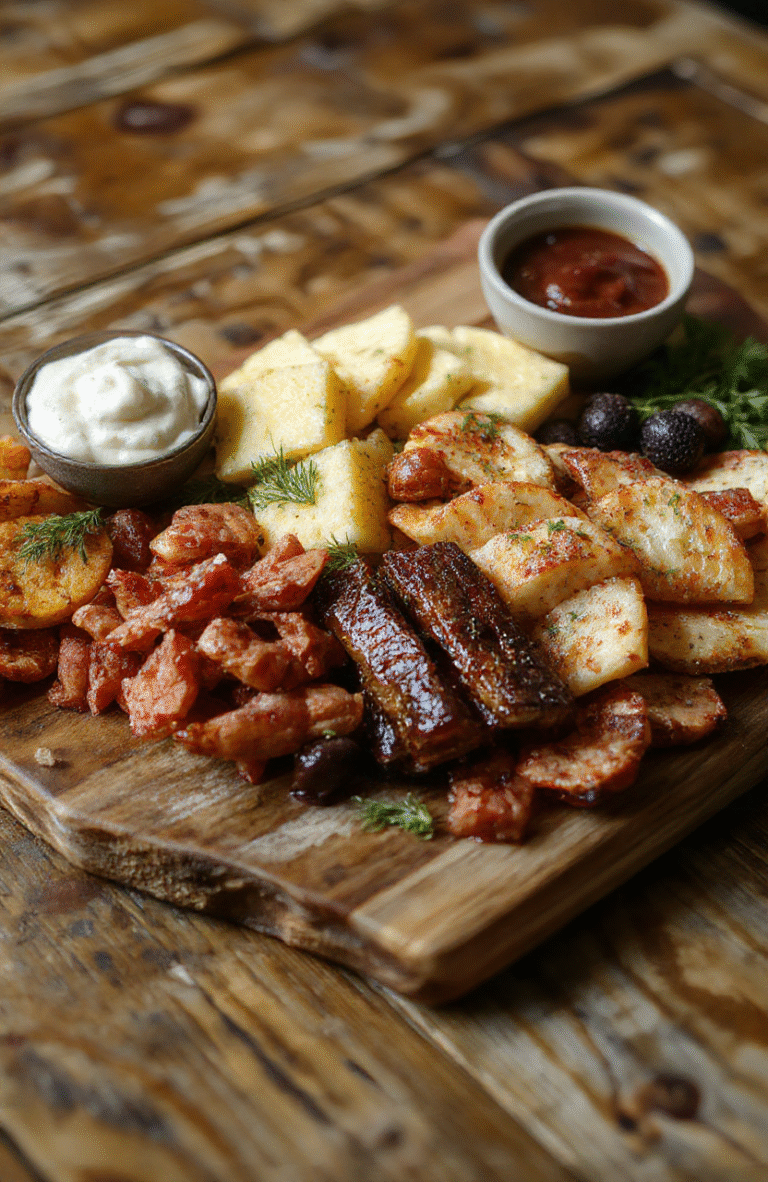 A vibrant holiday charcuterie board featuring an assortment of artisanal cheeses, cured meats, fresh fruits, nuts, and festive garnishes, artfully arranged on a wooden platter with holiday-themed decorations, glossy and textured ingredients, inviting and colorful presentation.