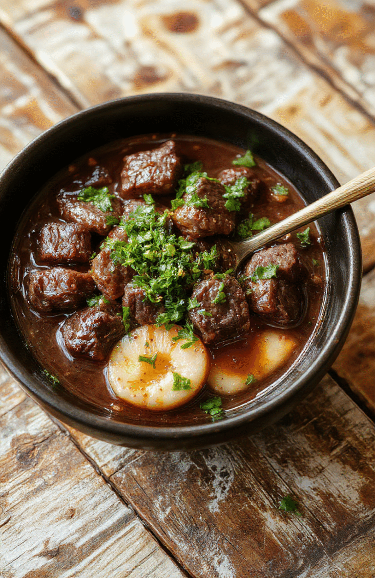 A vibrant Korean beef bowl featuring thinly sliced beef glazed in a savory sauce, garnished with chopped green onions and sesame seeds, served over steamed jasmine rice. The dish is styled simply on a ceramic plate with colorful vegetables and a side of kimchi, showcasing glossy textures, fresh ingredients, and a balanced presentation.