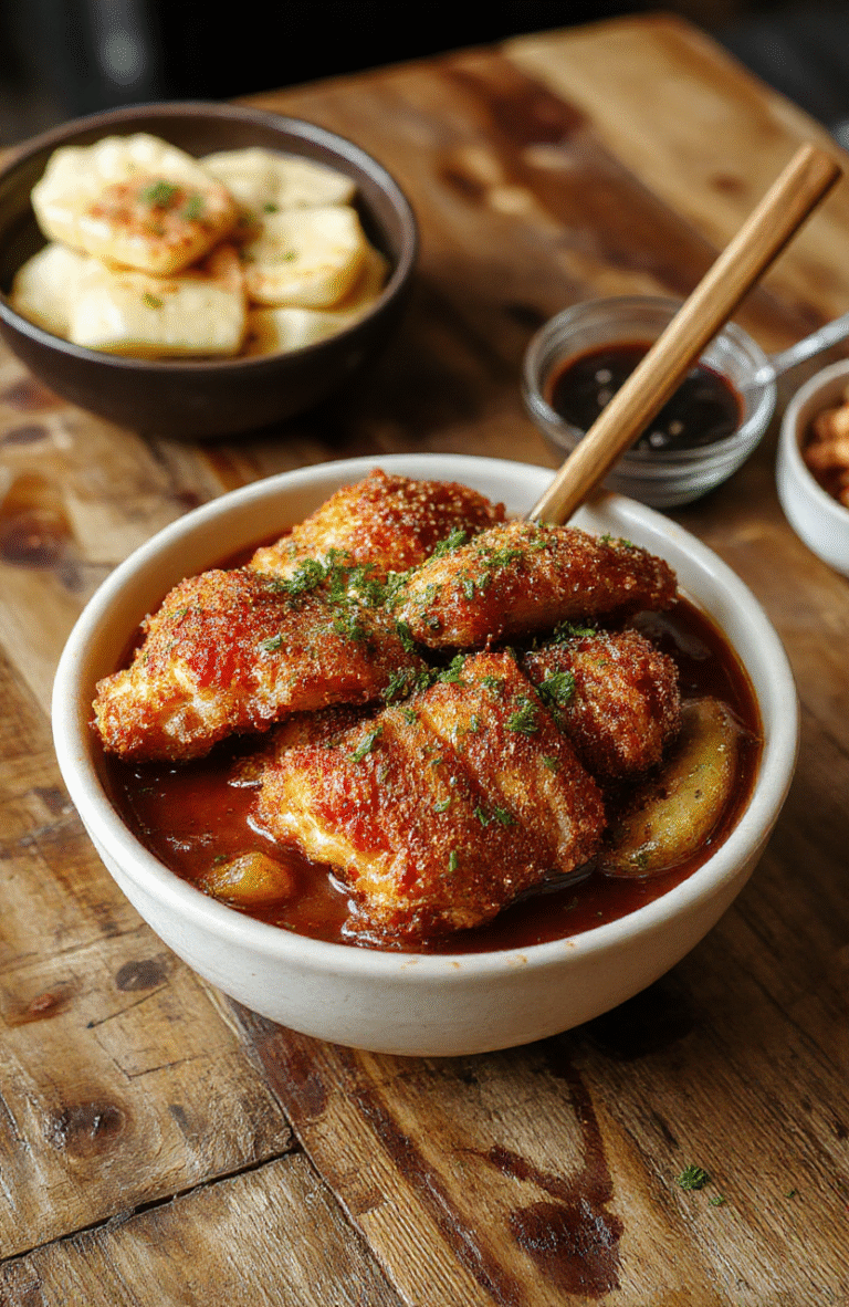 A vibrant plate of crispy Japanese Katsu Bowls featuring golden breaded pork cutlets sliced and arranged atop fluffy white rice, drizzled with glossy homemade tonkatsu sauce. Fresh shredded cabbage and sliced green onions garnish the dish, contrasting textures and colors. The presentation is inviting, with a rustic wooden background and a touch of sesame seeds garnish for added visual appeal.